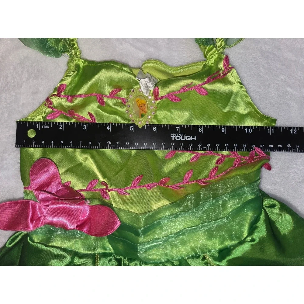 290 Disney Tinker Bell Costume Kids Small 4-6 Green Excellent Fairy Dress Up